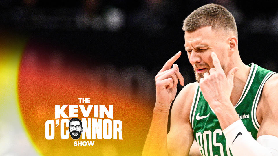 Kristaps Porzingis of the Boston Celtics looks on during a recent game. The Celtics have lost 3 of their last 5 games, including a 110-97 loss vs. the Toronto Raptors. (AP Photo/Nick Wass)